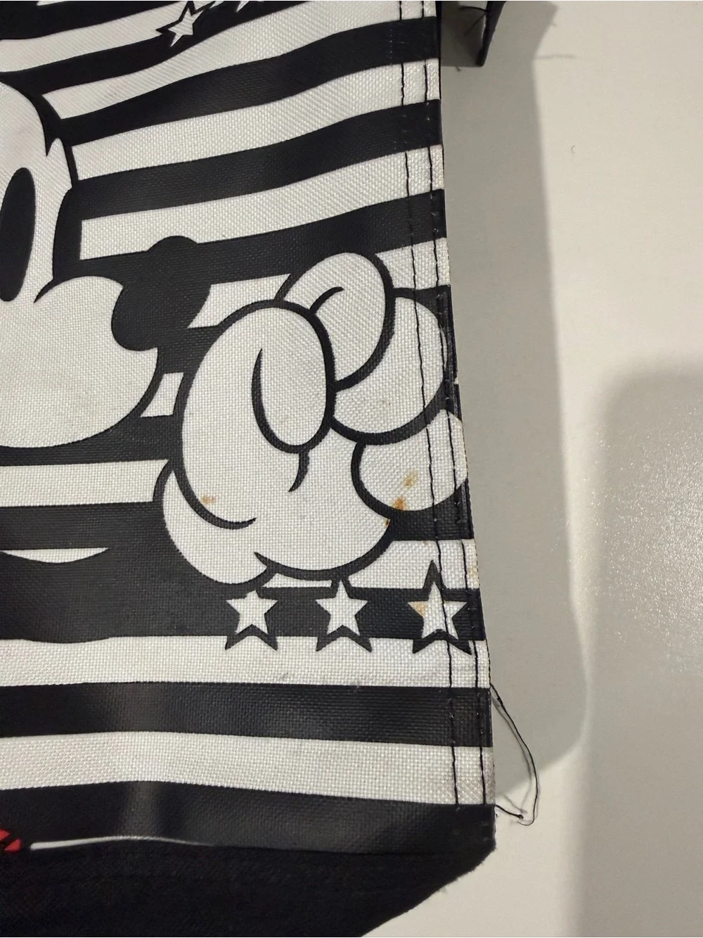 Disney Mickey Mouse Black & White Striped Large Tote Bag